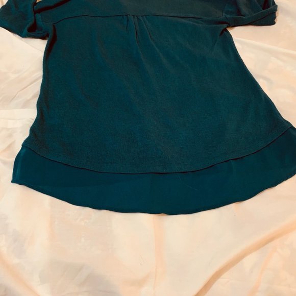 Sanctuary Deep Teal Layered Look Sweater Size S - Picture 8 of 9